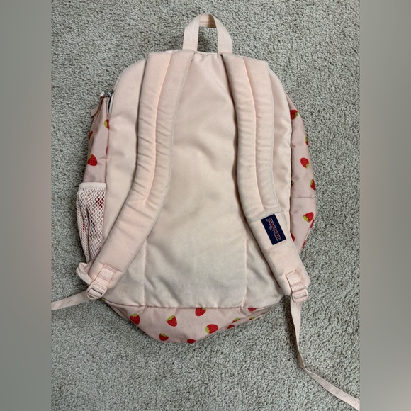 Jansport Light Pink Backpack with Strawberry Design - Picture 2 of 8